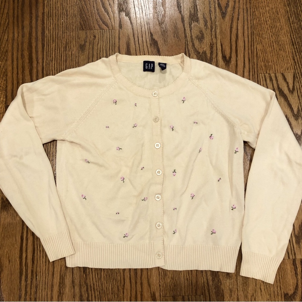 Gap Y2K rosebud rose embroidered cardigan XS